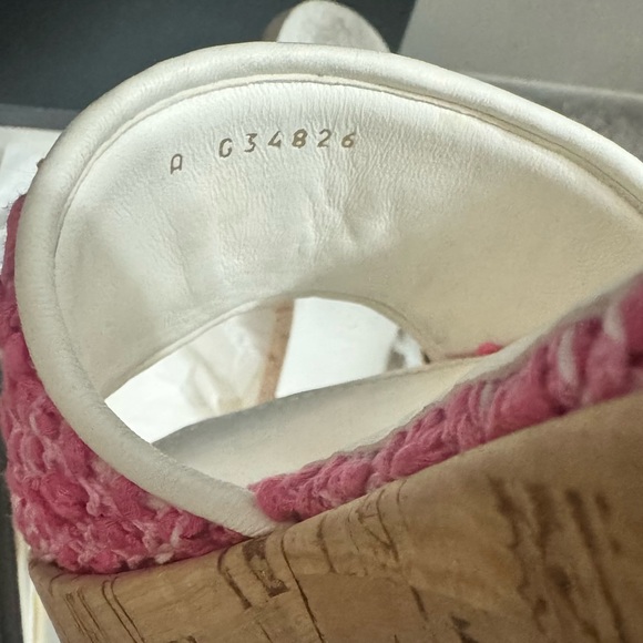 CHANEL Pink Woven Logo Slide Sandals - Picture 5 of 10